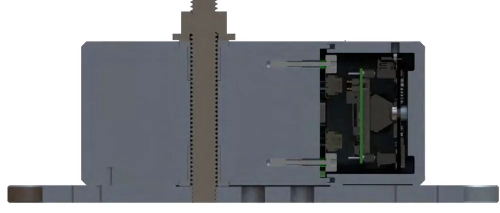 ภาพตัดขวาง: 5GV ยึดกับ Mounting Plate ด้วยเหล็กเกลียว M8 นัท และแหวน
