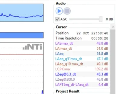 ส่วน Audio ของ Data Explorer 2.32.0 มีปุ่มเล่นเสียงและช่อง AGC
